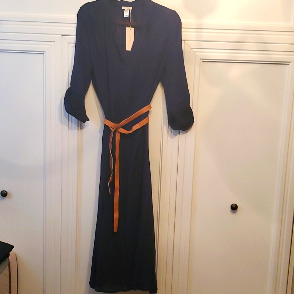 Eberjey Summer of Love Haven Sheer Bamboo Long Sleeves Resort Dress S/M NWT